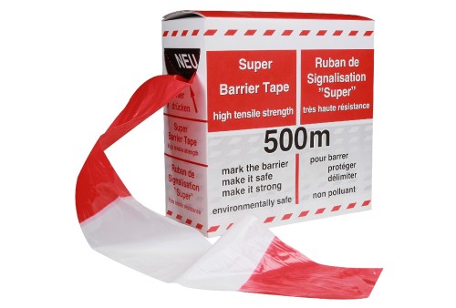 Marketing Ribbon rot weiß Diagonal gestreift Breite 75 mm L = 500 m 